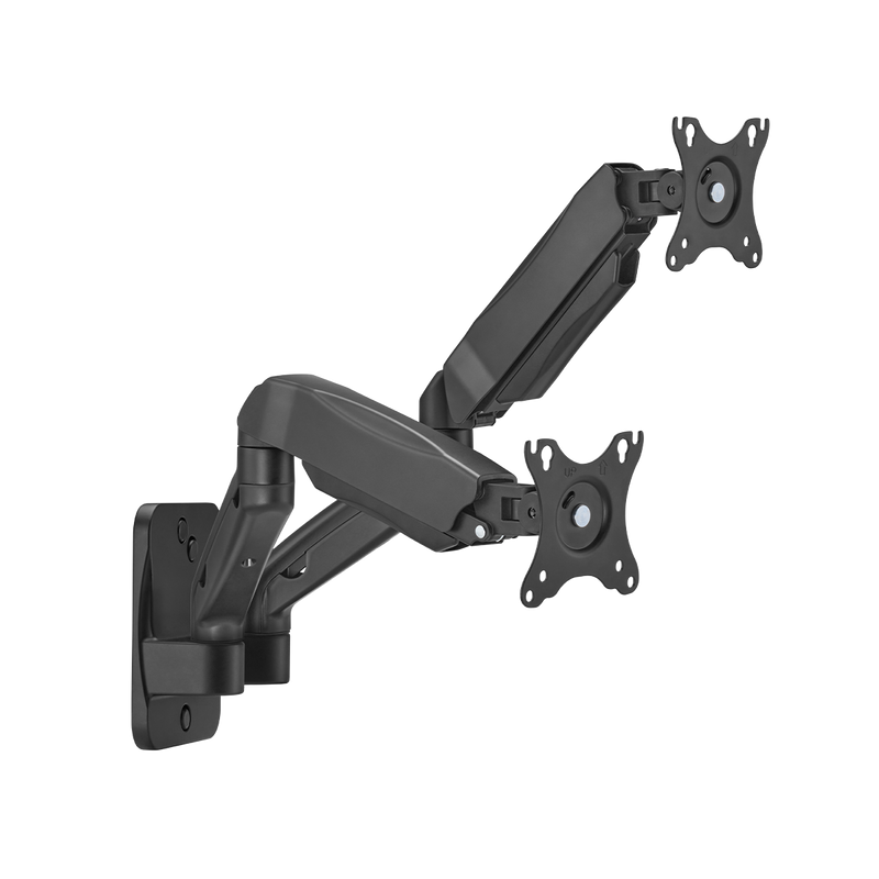 GAMEON GO-5008 Economy Spring-Assisted Wall Mounted Dual Monitor Arm For Gaming And Office Use, 17" - 32", Each Arm Up To 9 KG