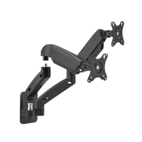 GAMEON GO-5008 Economy Spring-Assisted Wall Mounted Dual Monitor Arm For Gaming And Office Use, 17" - 32", Each Arm Up To 9 KG