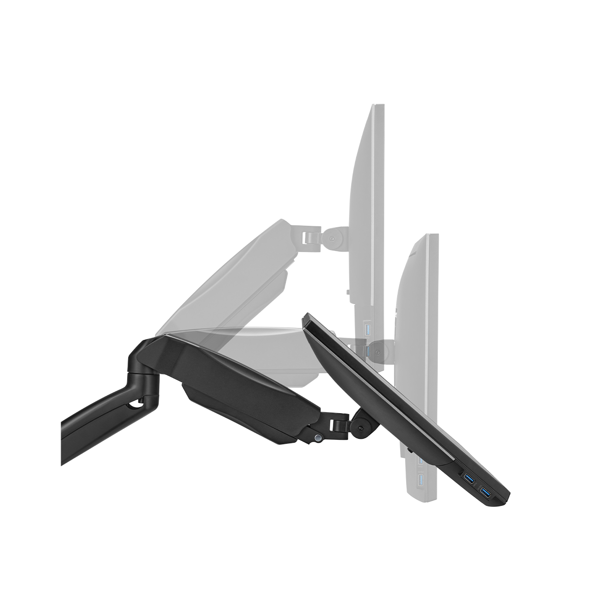 GAMEON GO-5008 Economy Spring-Assisted Wall Mounted Dual Monitor Arm For Gaming And Office Use, 17" - 32", Each Arm Up To 9 KG