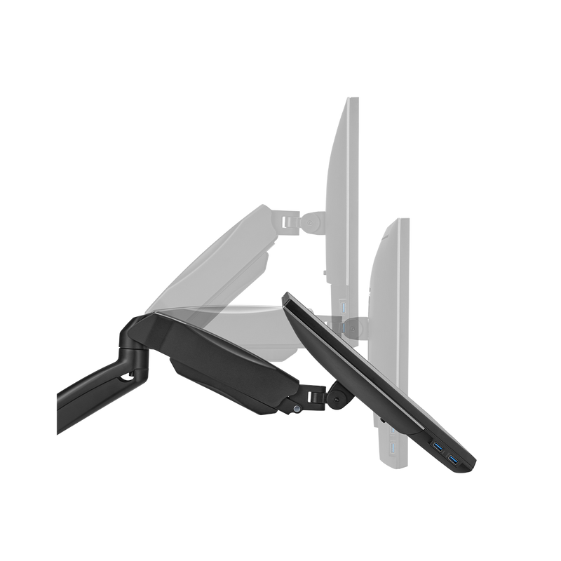 GAMEON GO-5008 Economy Spring-Assisted Wall Mounted Dual Monitor Arm For Gaming And Office Use, 17" - 32", Each Arm Up To 9 KG