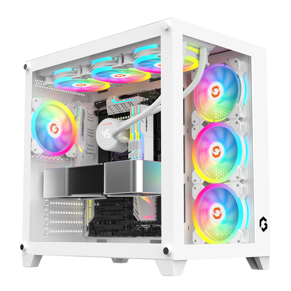 GAMEON Emperor Artic Series Mid Tower Gaming Case - White