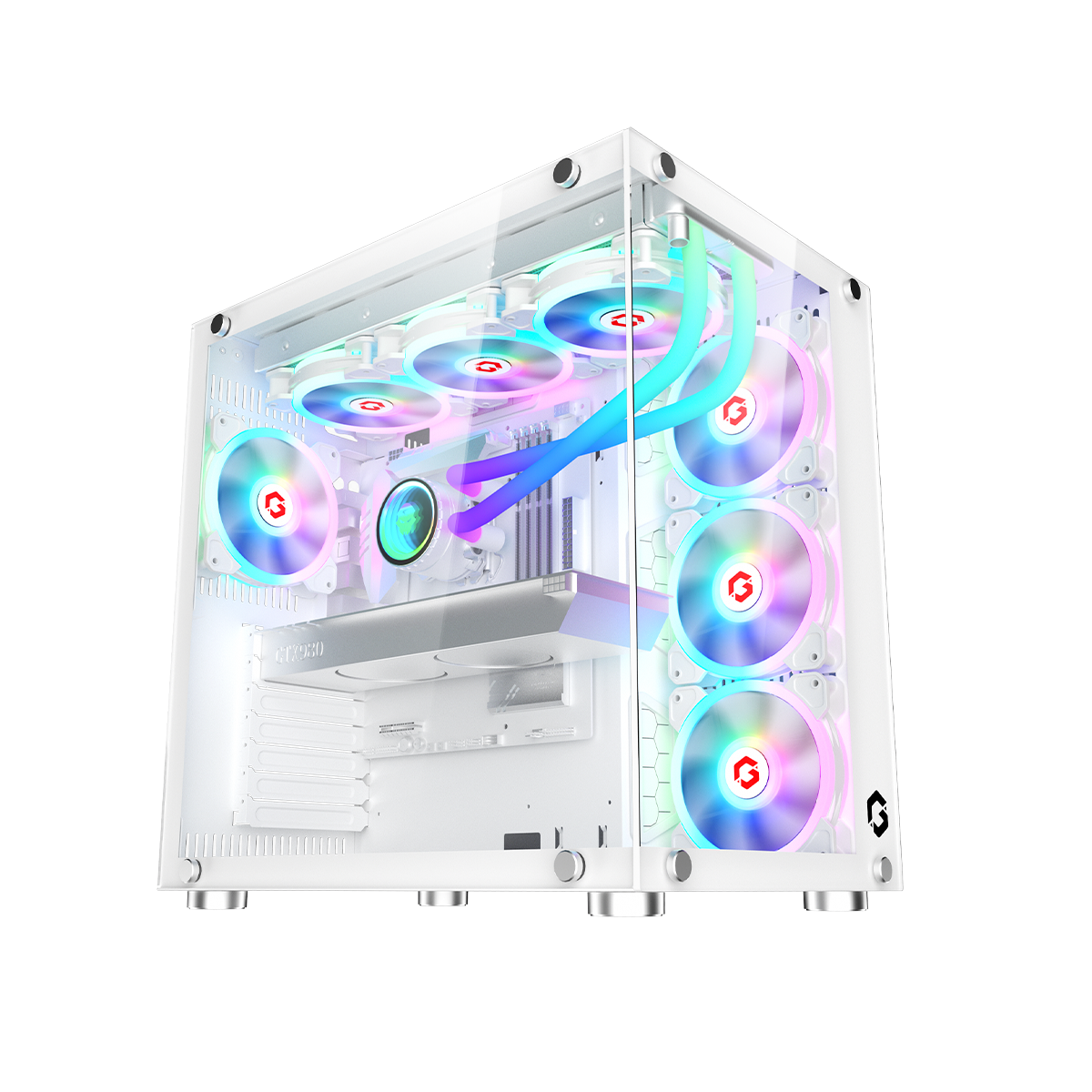 GAMEON Emperor Arctic II Series Mid Tower Gaming Case - White