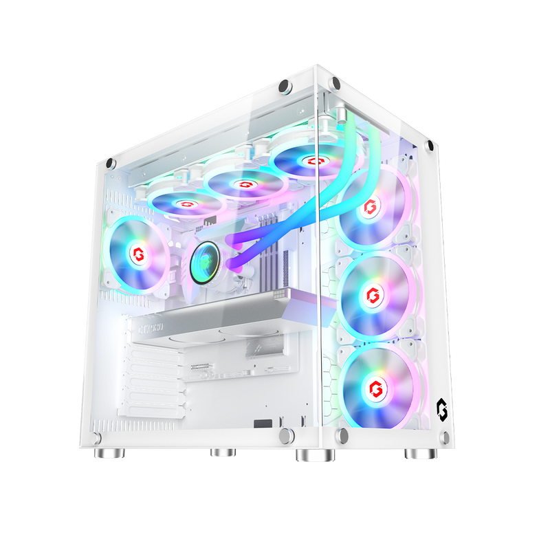 GAMEON Emperor Arctic II Series Mid Tower Gaming Case - White