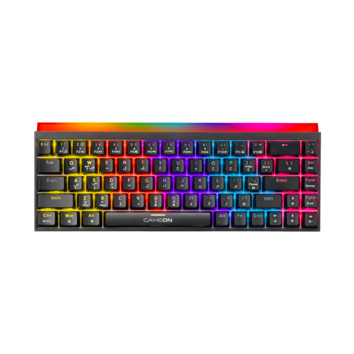 GAMEON PRIMEX Series GO-MK260-RS 60% RGB Mechanical Wired Gaming Keyboard with Customization Software, Red Switch - English/Arabic