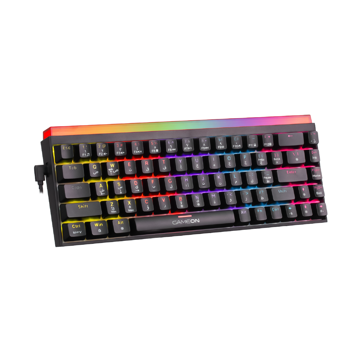 GAMEON PRIMEX Series GO-MK260-RS 60% RGB Mechanical Wired Gaming Keyboard with Customization Software, Red Switch - English/Arabic