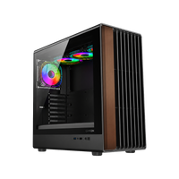 GAMEON TIMBER Midnight Series ARGB + PWM Mid Tower Gaming Case - Wood/Black