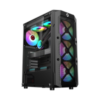 GAMEON TRIDENT III-M POWERFORGE Series Mid Tower Gaming Case with 750W Power Supply Pre-Installed - Black