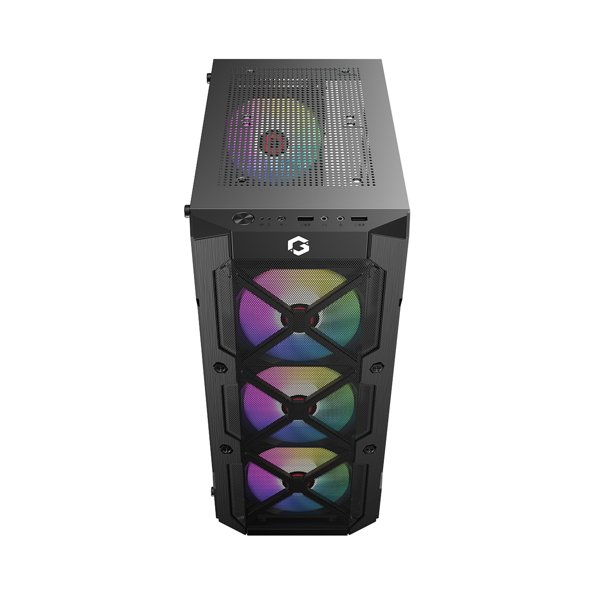 GAMEON TRIDENT III-M POWERFORGE Series Mid Tower Gaming Case with 750W Power Supply Pre-Installed - Black