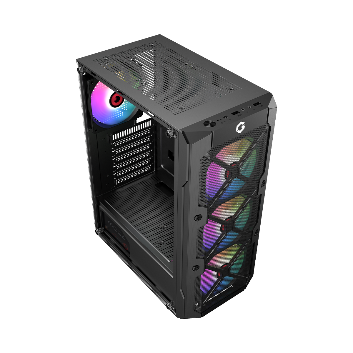 GAMEON TRIDENT III-M POWERFORGE Series Mid Tower Gaming Case with 750W Power Supply Pre-Installed - Black