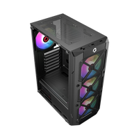 GAMEON TRIDENT III-M POWERFORGE Series Mid Tower Gaming Case with 750W Power Supply Pre-Installed - Black