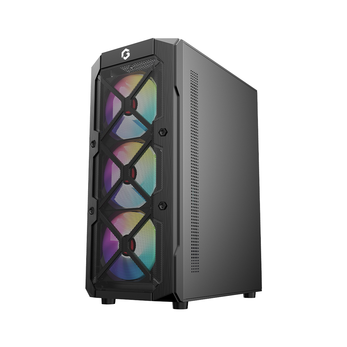 GAMEON TRIDENT III-M POWERFORGE Series Mid Tower Gaming Case with 750W Power Supply Pre-Installed - Black