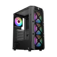 GAMEON TRIDENT III-M POWERFORGE Series Mid Tower Gaming Case with 750W Power Supply Pre-Installed - Black
