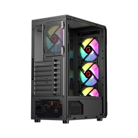GAMEON TRIDENT III-M POWERFORGE Series Mid Tower Gaming Case with 750W Power Supply Pre-Installed - Black