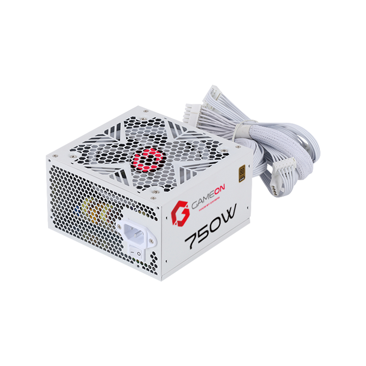 GAMEON Trident IV-A POWERFORGE Series Mid Tower Gaming Case with 750W Power Supply Pre-Installed - White