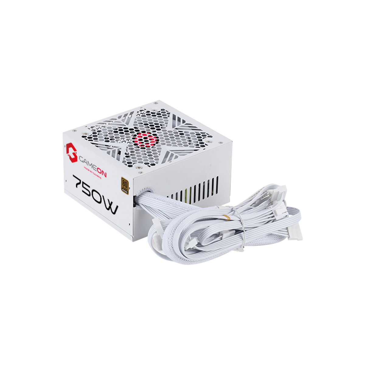 GAMEON Trident IV-A POWERFORGE Series Mid Tower Gaming Case with 750W Power Supply Pre-Installed - White