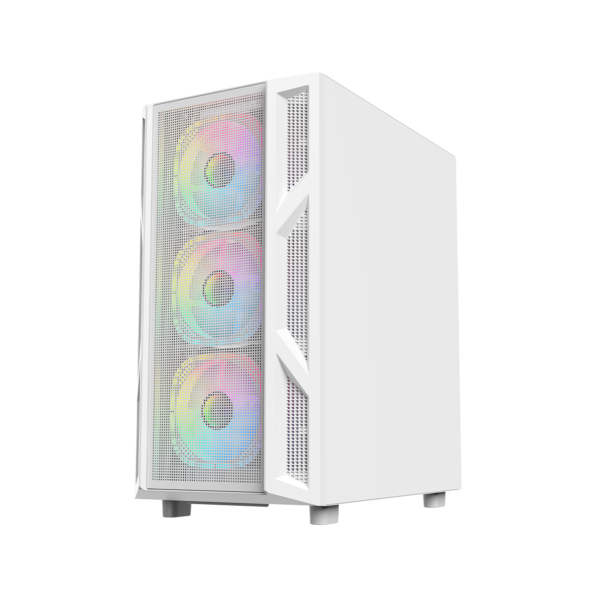 GAMEON Trident IV-A POWERFORGE Series Mid Tower Gaming Case with 750W Power Supply Pre-Installed - White