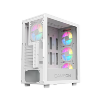 GAMEON Trident IV-A POWERFORGE Series Mid Tower Gaming Case with 750W Power Supply Pre-Installed - White