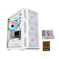 GAMEON Trident IV-A POWERFORGE Series Mid Tower Gaming Case with 750W Power Supply Pre-Installed - White