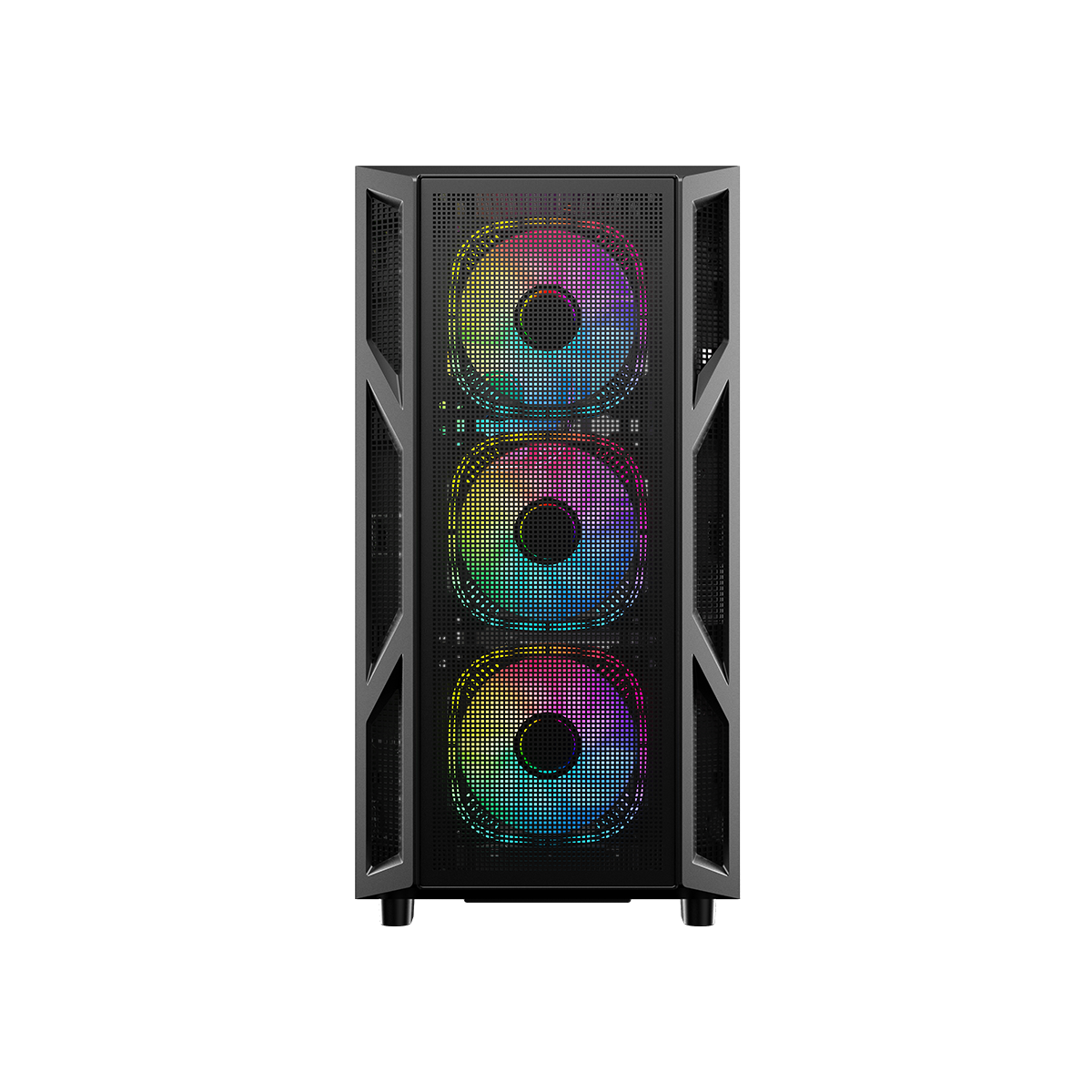 GAMEON Trident IV-M POWERFORGE Series Mid Tower Gaming Case with 750W Power Supply Pre-Installed - Black