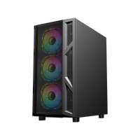 GAMEON Trident IV-M POWERFORGE Series Mid Tower Gaming Case with 750W Power Supply Pre-Installed - Black