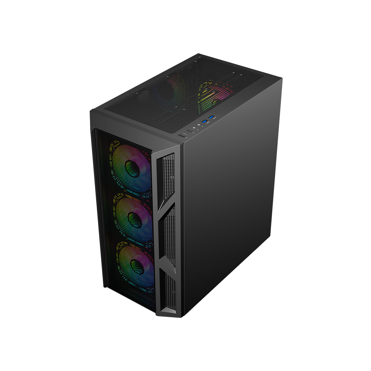 GAMEON Trident IV-M POWERFORGE Series Mid Tower Gaming Case with 750W Power Supply Pre-Installed - Black