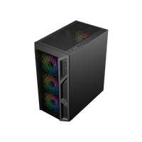 GAMEON Trident IV-M POWERFORGE Series Mid Tower Gaming Case with 750W Power Supply Pre-Installed - Black