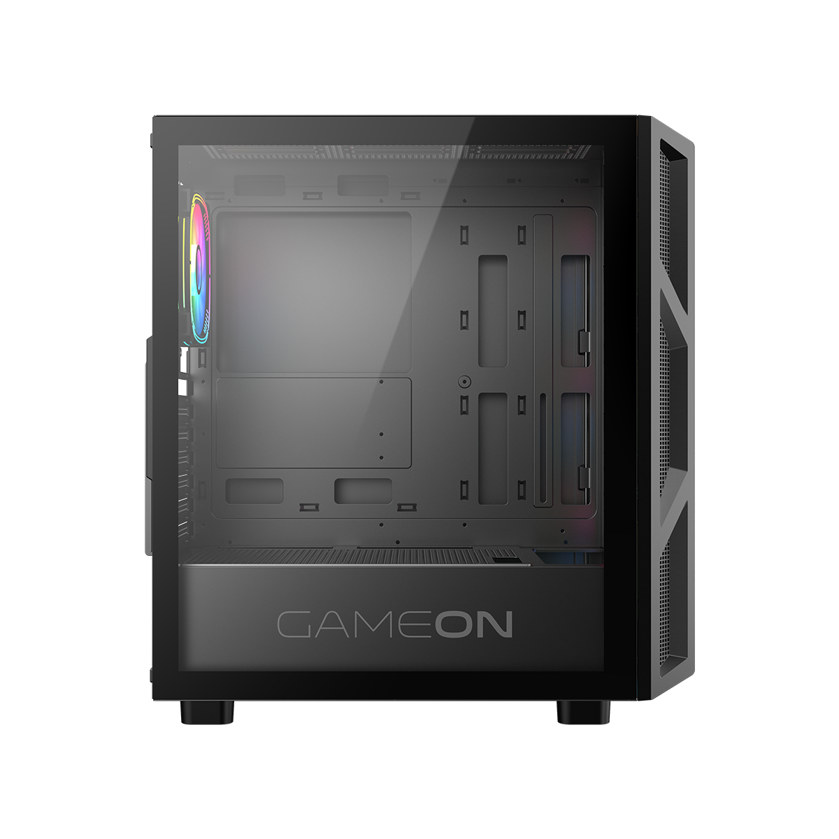 GAMEON Trident IV-M POWERFORGE Series Mid Tower Gaming Case with 750W Power Supply Pre-Installed - Black