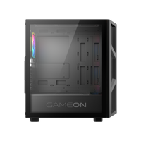 GAMEON Trident IV-M POWERFORGE Series Mid Tower Gaming Case with 750W Power Supply Pre-Installed - Black