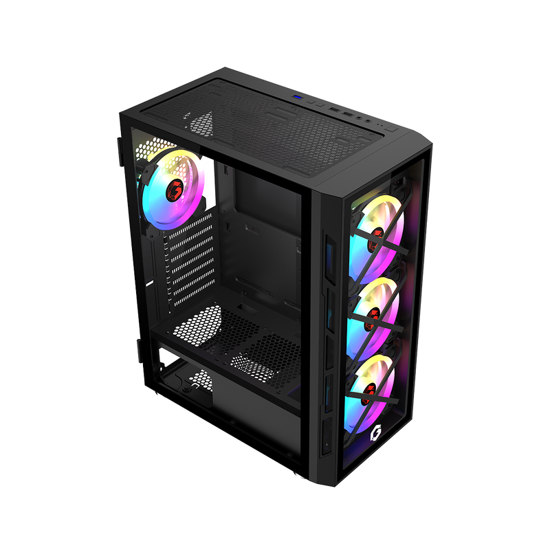 GAMEON TRIDENT III Mid Tower Gaming Case (Fixed ARGB) 4 Fans