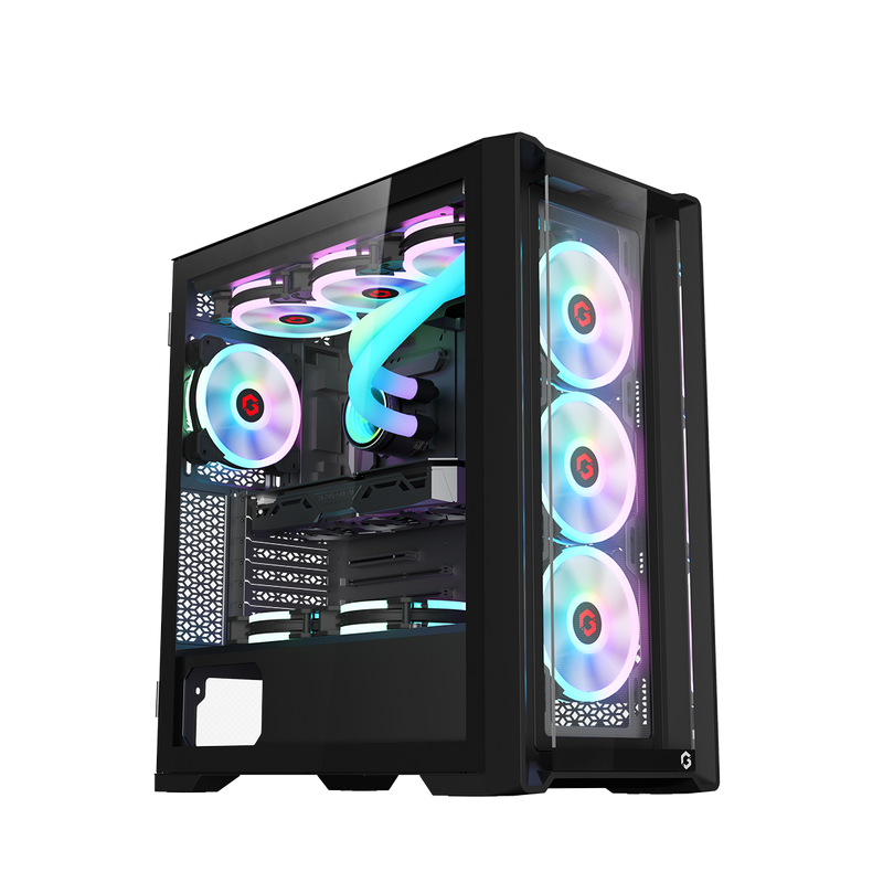 GAMEON Vortex Midnight Series Mid Tower Gaming Case - Black