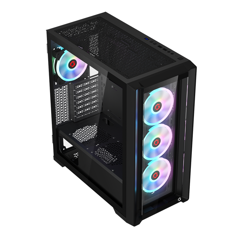 GAMEON Vortex Midnight Series Mid Tower Gaming Case - Black