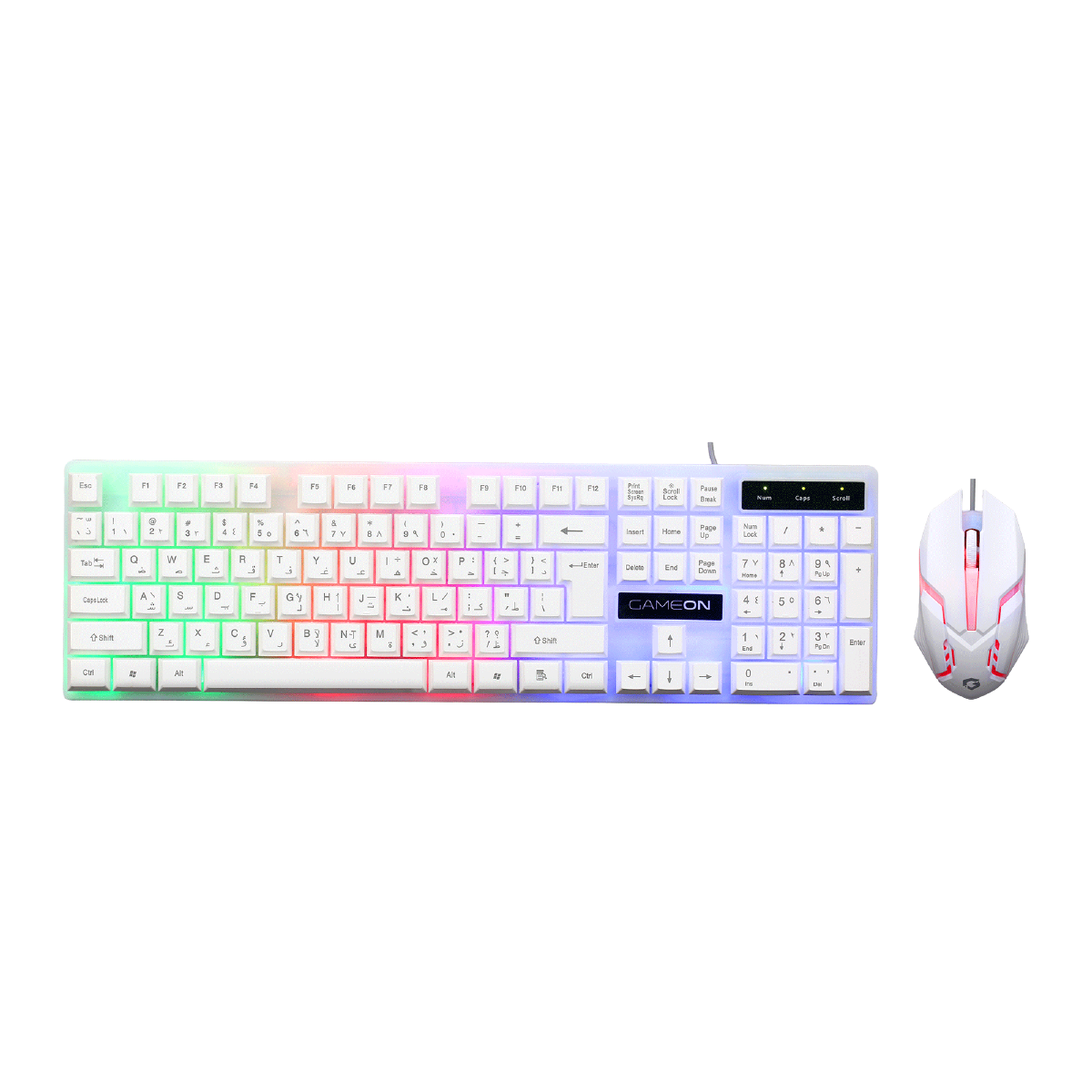 GAMEON DOMINION Series GO21KM-W RGB Wired Keyboard & Mouse 2 in 1 Combo - English/Arabic