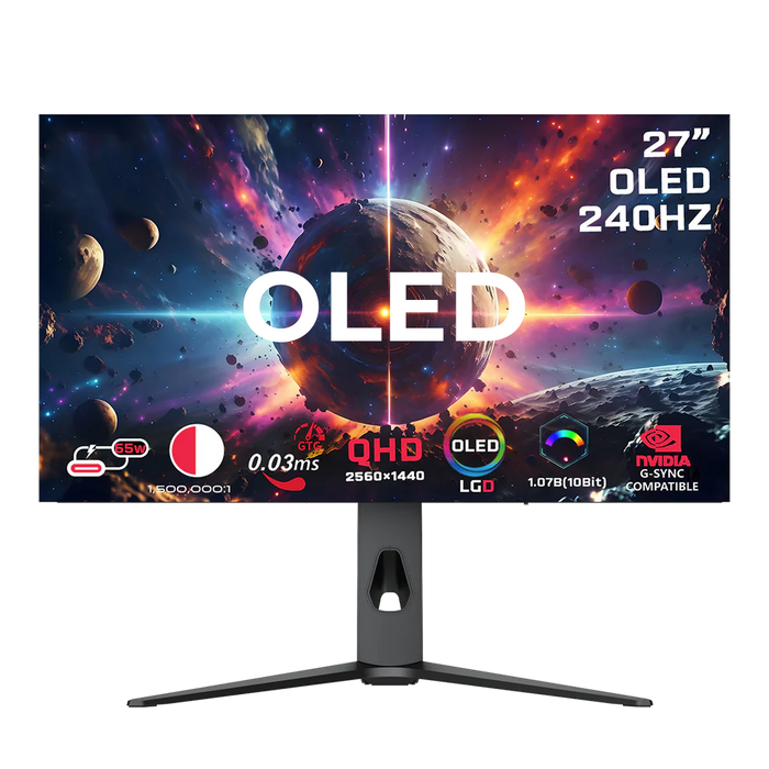 جيم أون, شاشة الألعاب فئة سيجنتشر اكس, بحجم 27 بوصة, 240 هرتز, زمن الاستجابه 0.03, اتش دي ام اي 2.1 تدعم سوني 5 - أسود