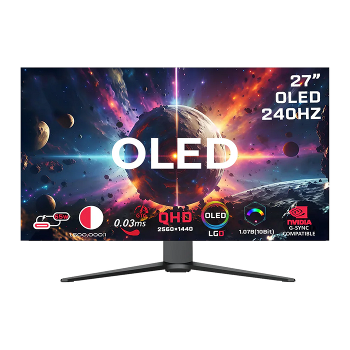 GAMEON GO27OLED2K Signature X Series 27" OLED QHD, 240Hz, 0.03ms, HDMI 2.1, Gaming Monitor (Supports PS5) - Black