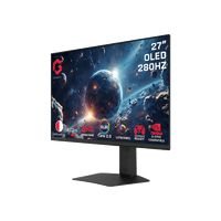 جيم أون, شاشة الألعاب فئة سجنيتشر اكس بحجم 27 بوصة أوليد, 280 هرتز, زمن الاستجابة 0.03, اتش دي ام اي 2.1, تدعم سوني 5 - أسود