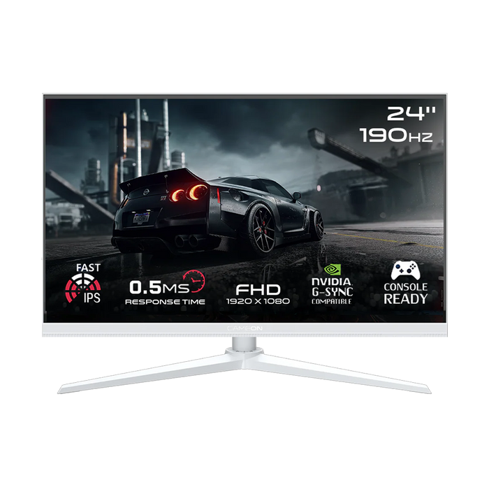 GAMEON GOA24FHD190IPS Artic Pro Series 24" FHD, 190Hz, MPRT 0.5ms, HDMI 2.1, Fast IPS Gaming Monitor (Supports PS5) - White