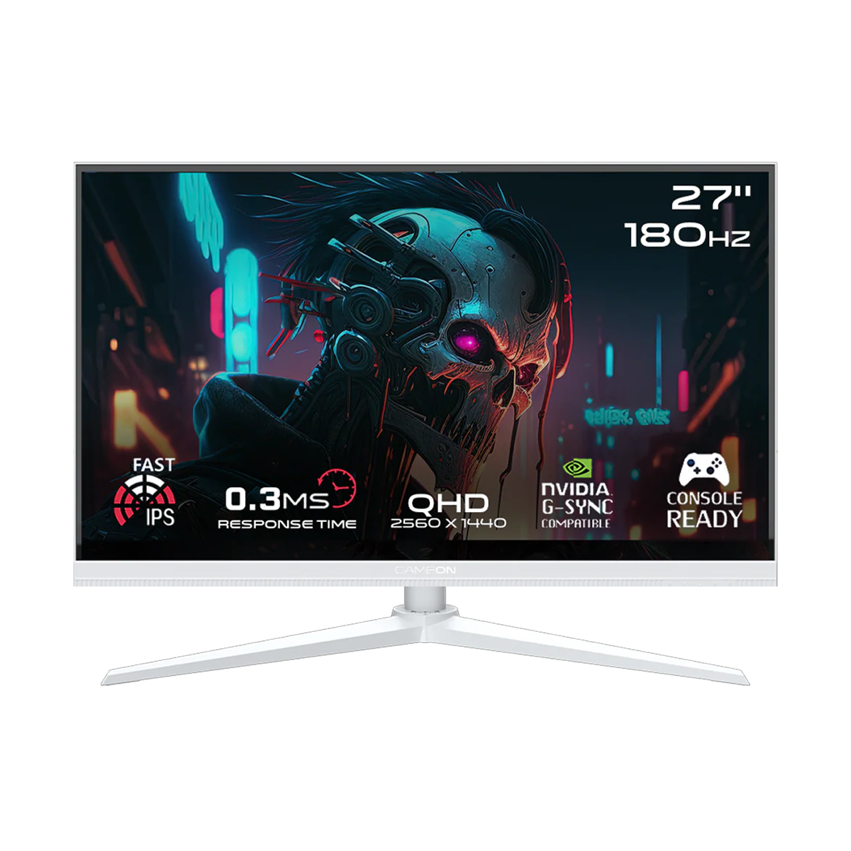 GAMEON GOA27QHD180IPS Artic Pro Series 27" QHD, 180Hz, MPRT 0.3ms, HDMI 2.1, Fast IPS Gaming Monitor (Supports PS5) - White