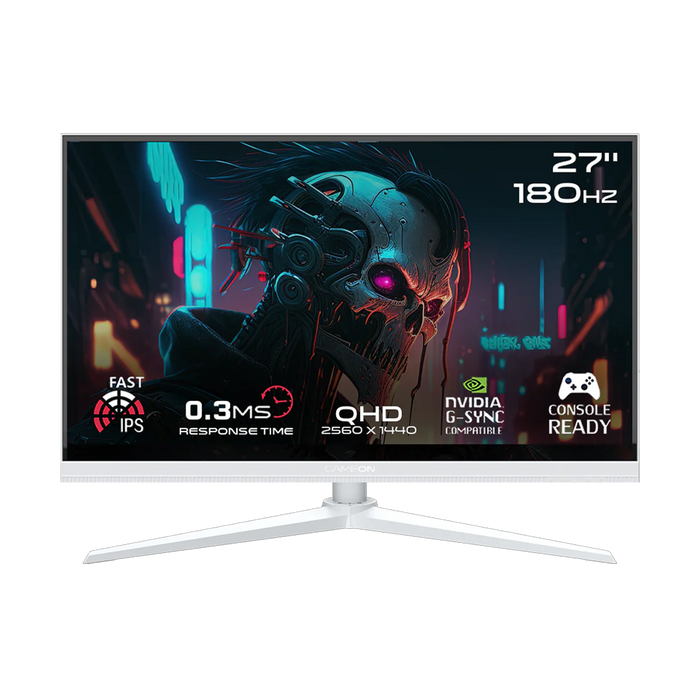GAMEON GOA27QHD180IPS Artic Pro Series 27" QHD, 180Hz, MPRT 0.3ms, HDMI 2.1, Fast IPS Gaming Monitor (Supports PS5) - White