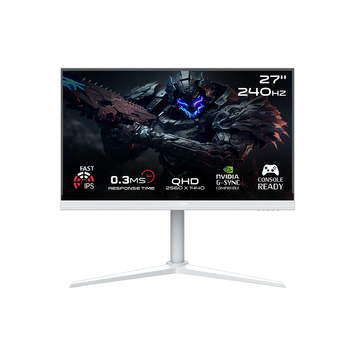 GAMEON GOA27QHD240IPS Artic Pro Series 27" QHD, 240Hz, MPRT 0.3ms, HDMI 2.1, Fast IPS Gaming Monitor (Supports PS5) - White