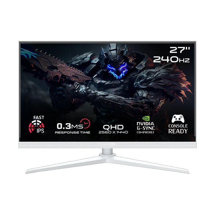GAMEON GOA27QHD240IPS Artic Pro Series 27" QHD, 240Hz, MPRT 0.3ms, HDMI 2.1, Fast IPS Gaming Monitor (Supports PS5) - White