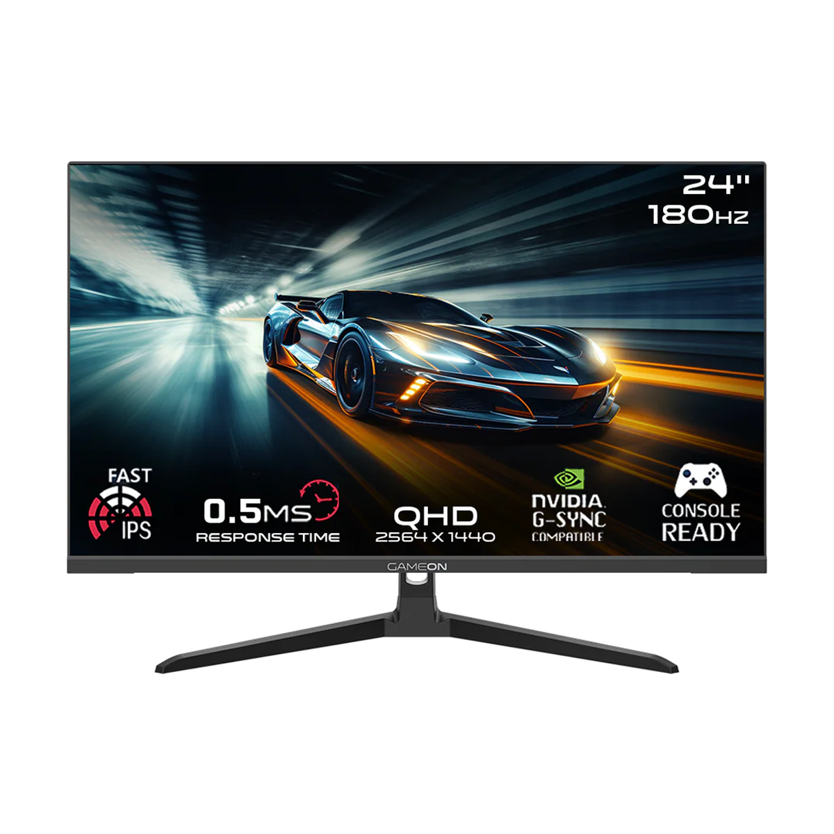 GAMEON GOAE24QHD180IPS Pro Series 24” QHD 180HZ, MPRT 0.5ms, HDMI 2.1, Fast IPS Gaming Monitor (Supports PS5) - Black