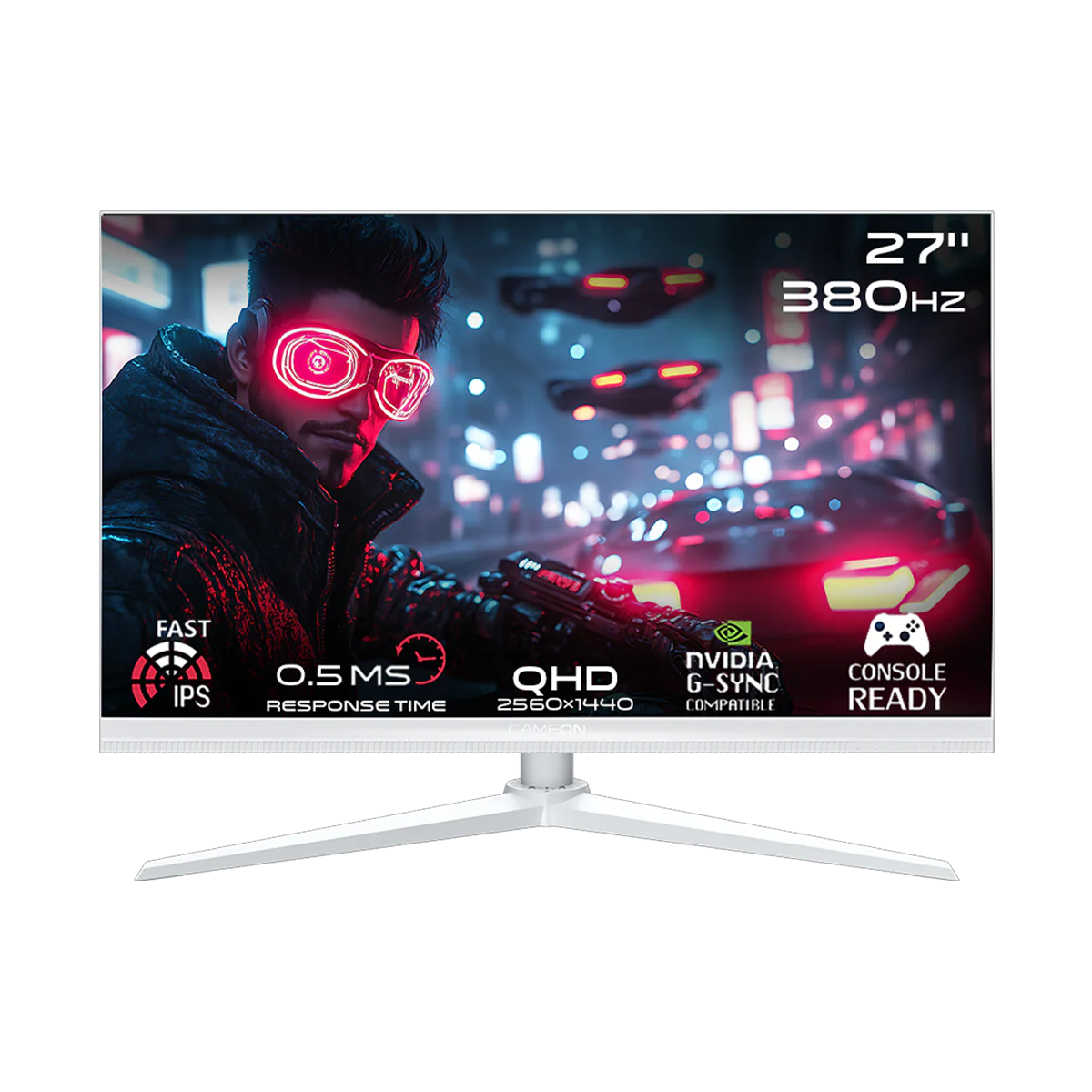 GAMEON GOAP27QHD380IPS Artic Pro Series 27" QHD, 380Hz, MPRT 0.5ms, HDMI 2.1, Fast IPS Gaming Monitor (Supports PS5) - White