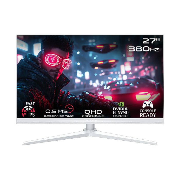 GAMEON GOAP27QHD380IPS Artic Pro Series 27" QHD, 380Hz, MPRT 0.5ms, HDMI 2.1, Fast IPS Gaming Monitor (Supports PS5) - White