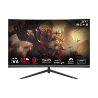 GAMEON GOC27Q180VA Pro Series 27" QHD, 180Hz, MPRT 0.5ms, HDMI 2.1, VA Panel Curved Gaming Monitor 3000R 16:9 (Supports PS5) - Black