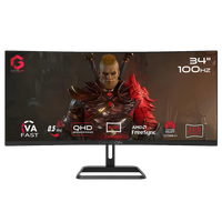 GAMEON GOC34WQHD100VA Spectra Pro Series 34" WQHD, 100Hz, MPRT 0.5ms, HDMI 2.1, Fast VA Panel Curved Gaming Monitor 1500R 21:9 (Supports PS5) - Black