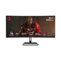 GAMEON GOC34WQHD100VA Spectra Pro Series 34" WQHD, 100Hz, MPRT 0.5ms, HDMI 2.1, Fast VA Panel Curved Gaming Monitor 1500R 21:9 (Supports PS5) - Black
