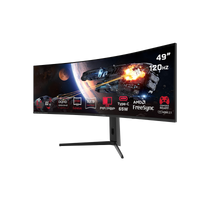 GAMEON GOC49DQHD120 Spectra Pro X Series 49" DQHD, 120Hz, MPRT 0.5ms, HDMI 2.1, Fast VA Panel Curved Gaming Monitor 1500R 32:9 (Supports PS5) - Black