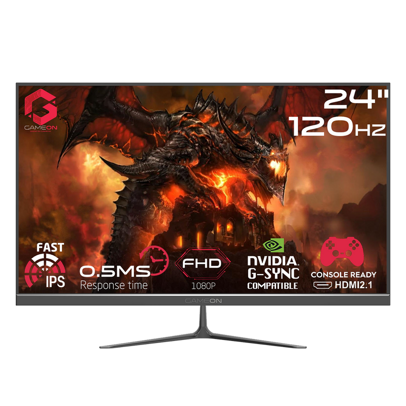 GAMEON GOES24FHD120IPS Essential Series 23.8" FHD, 120Hz, 0.5ms Fast IPS Gaming Monitor (Support PS5) - Black