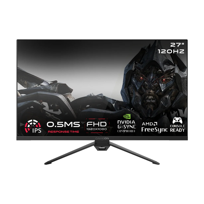 جيم أون, شاشة الألعاب فئة ايسينشال بحجم 27 بوصة, زمن الاستجابه 0.5, اتش دي ام اي 2.1 تدعم سوني 5 - أسود