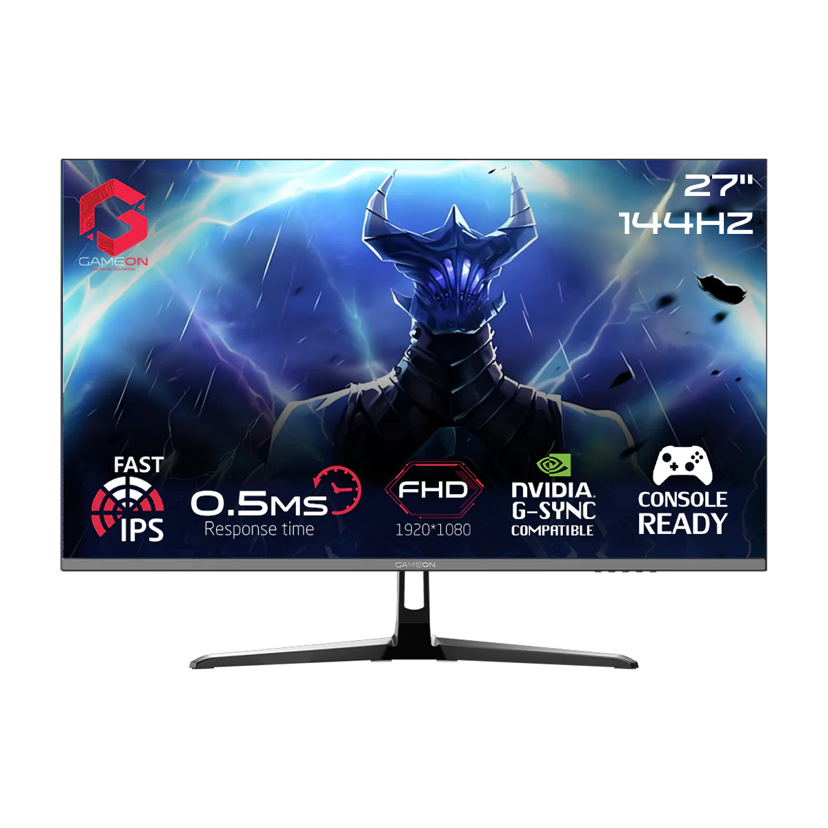 GAMEON GOES27FHD144IPS Essential Series 27" FHD, 144Hz, MPRT 0.5ms, HDMI 2.1, Fast IPS Gaming Monitor (Supports PS5) - Black